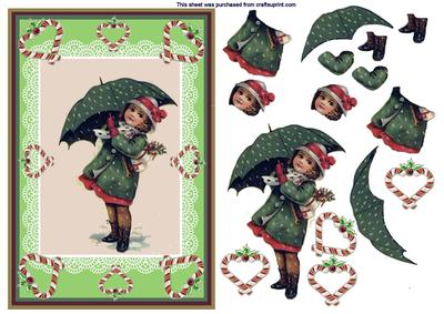 Christmas Hearts Decoupage