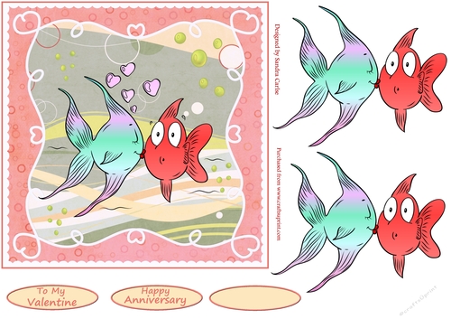 Love Bubbles Romantic/Anniversary Decoupage Topper 1