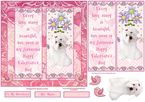 Happy Valentines Day Decoupage/Pyramid Topper 2