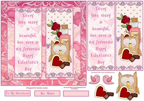 Happy Valentines Day Decoupage/Pyramid Topper 3