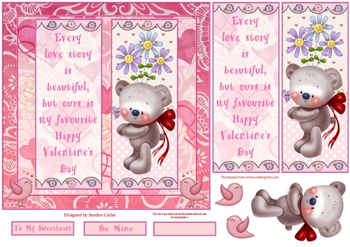 Happy Valentines Day Decoupage/Pyramid Topper 4