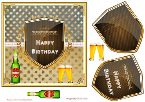 Happy Birthday Male Decoupage Topper