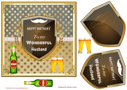 Happy Birthday Husband Decoupage Topper