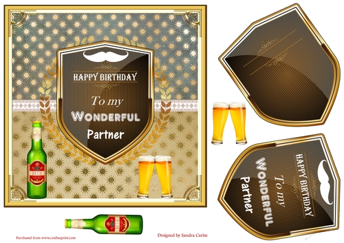 Happy Birthday Partner Decoupage Topper