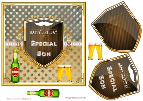 Happy Birthday Son Decoupage Topper