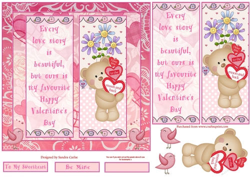 Happy Valentines Day Decoupage/Pyramid Topper 11