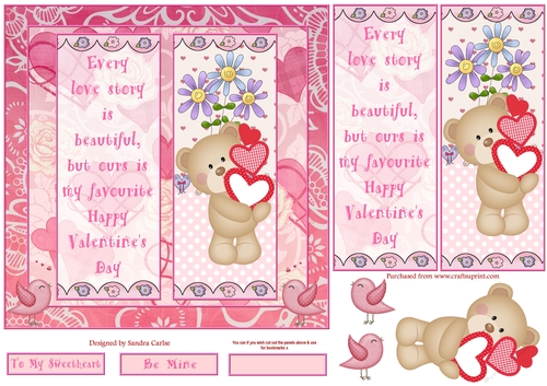 Happy Valentines Day Decoupage/Pyramid Topper 12