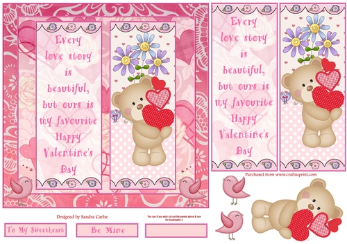 Happy Valentines Day Decoupage/Pyramid Topper 13