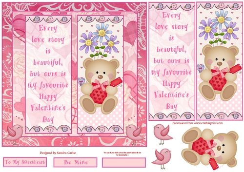 Happy Valentines Day Decoupage/Pyramid Topper 15