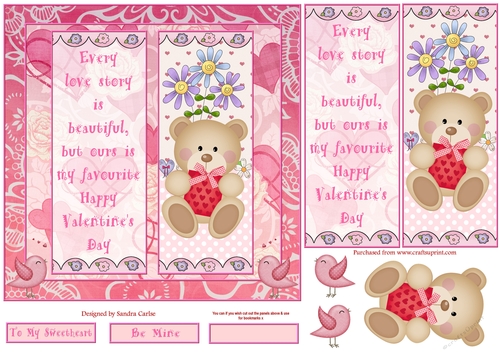 Happy Valentines Day Decoupage/Pyramid Topper 16