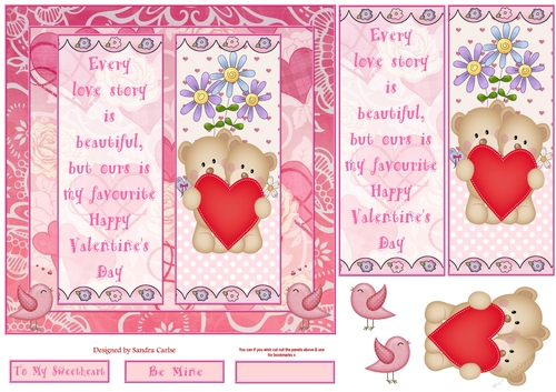 Happy Valentines Day Decoupage/Pyramid Topper 17