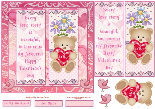 Happy Valentines Day Decoupage/Pyramid Topper 18