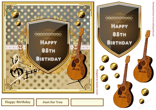 Musical 85th Birthday Decoupage Topper