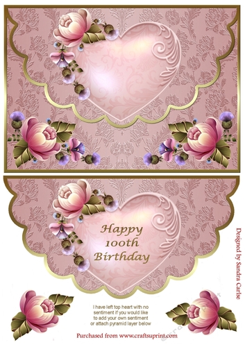 Scalloped Edge Happy 100th Birthday Topper