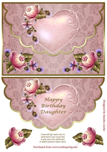 Scalloped Edge Happy Birthday Daughter Topper