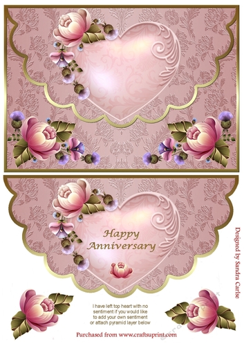 Scalloped Edge Happy Anniversary Topper