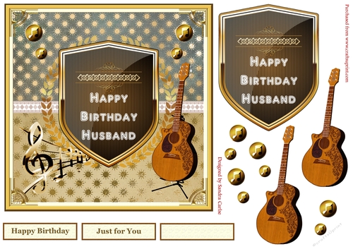 Happy Birthday Husband Decoupage Topper