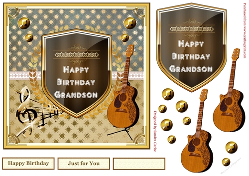 Happy Birthday Grandson Decoupage Topper
