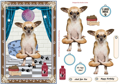Birthday Keep Fit Dog Decoupage Topper
