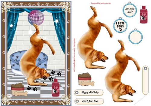Birthday Keep Fit Dog Decoupage Topper 3