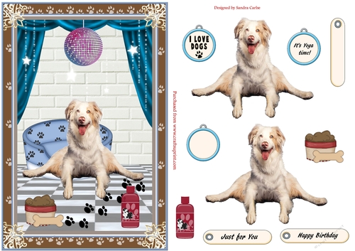 Birthday Keep Fit Dog Decoupage Topper 5