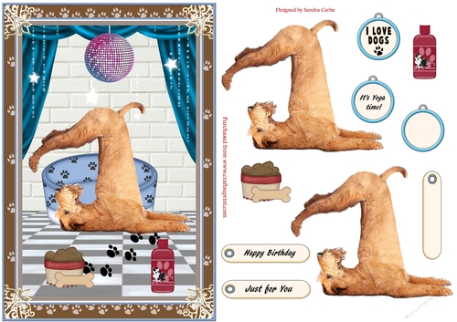 Birthday Keep Fit Dog Decoupage Topper 6