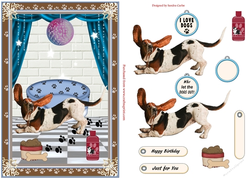 Birthday Keep Fit Dog Decoupage Topper 7