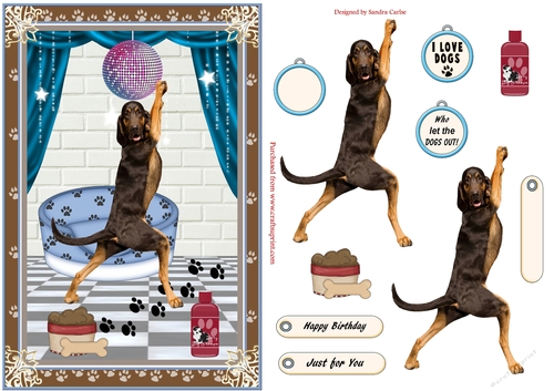 Birthday Keep Fit Dog Decoupage Topper 3