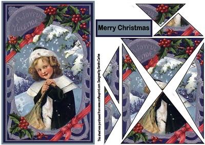 Christmas Holly Triangular Card