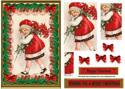 Vintage Christmas Girl Pyramid Topper