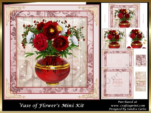 Vase of Flowers Decoupage Mini Kit