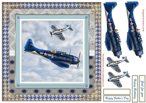 In the Sky Decoupage Topper