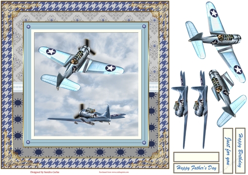 Birthday/Fathers Day Male In the Sky Decoupage Topper 1