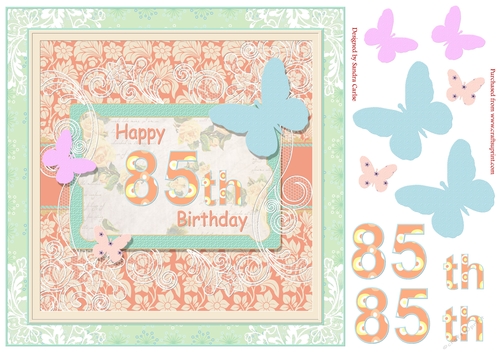 Butterfly 85th Birthday Decoupage Topper