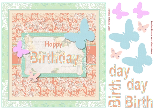 Butterfly Birthday Decoupage Topper