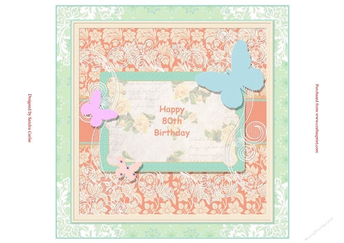 Butterfly 80th Birthday Insert to match cup963244_719