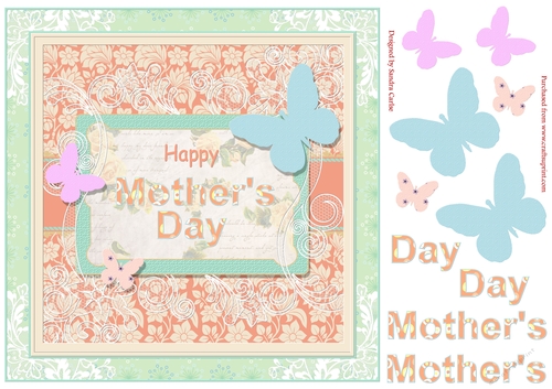 Butterfly Mothers Day Decoupage Topper