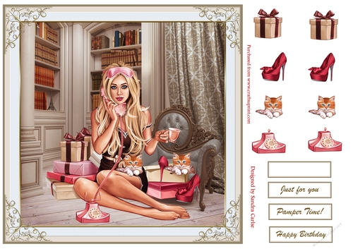 Glamorous Girl Decoupage Topper