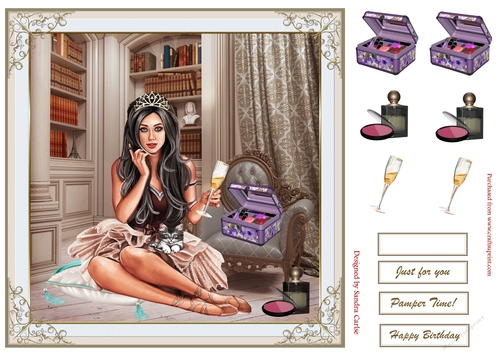 Glamorous Girl Decoupage Topper 1