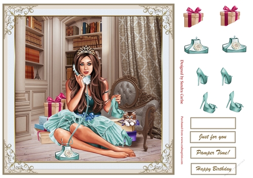 Glamorous Girl Decoupage Topper 2