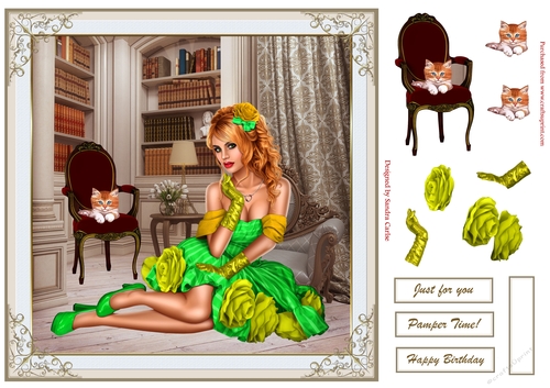 Glamorous Girl Decoupage Topper 7