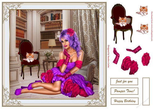 Glamorous Girl Decoupage Topper 9