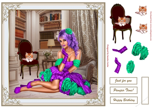 Glamorous Girl Decoupage Topper 10