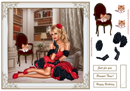 Glamorous Girl Decoupage Topper 12