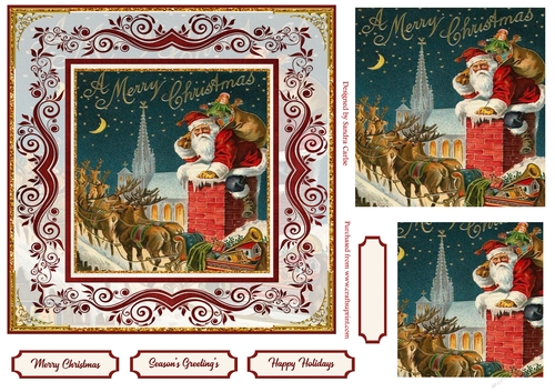 Christmas Vintage Santa Topper