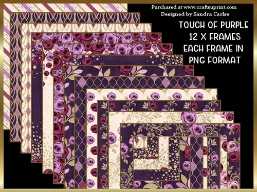 Touch of Purple 12 x Frames 8x8ins