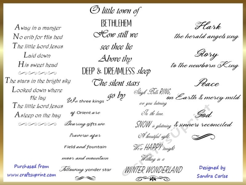 Christmas Carols Wordart Kit 5