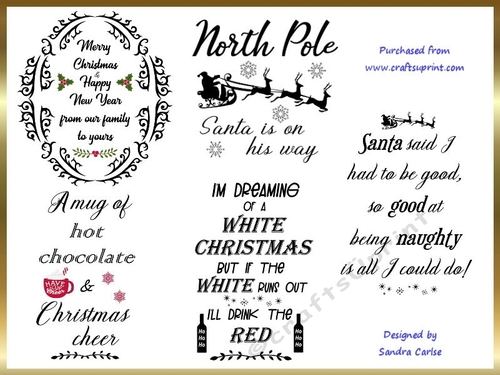 Christmas Sentiment Wordart Kit 6 