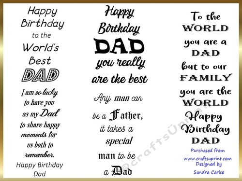 Special Dad Wordart Sentiment Kit