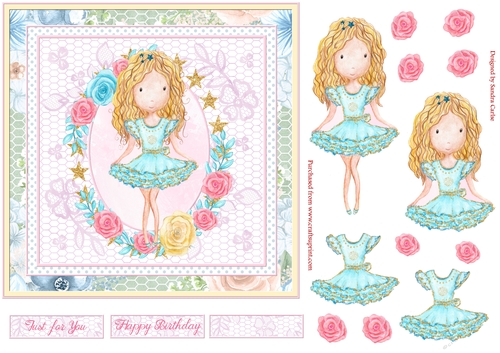 Ballerina Girl Decoupage Topper